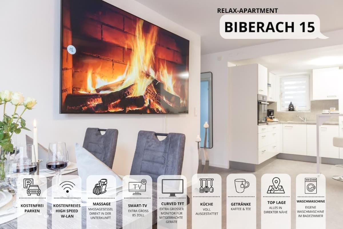 Relaxapartment 15 Massagesessel Smarttv Kueche Biberach an der Riß Exteriör bild